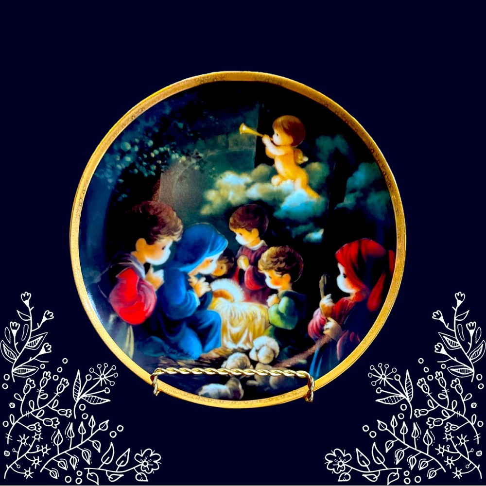 Precious Moments “Come Let Us Adore Him “ Hamilton Bible Story Plate.